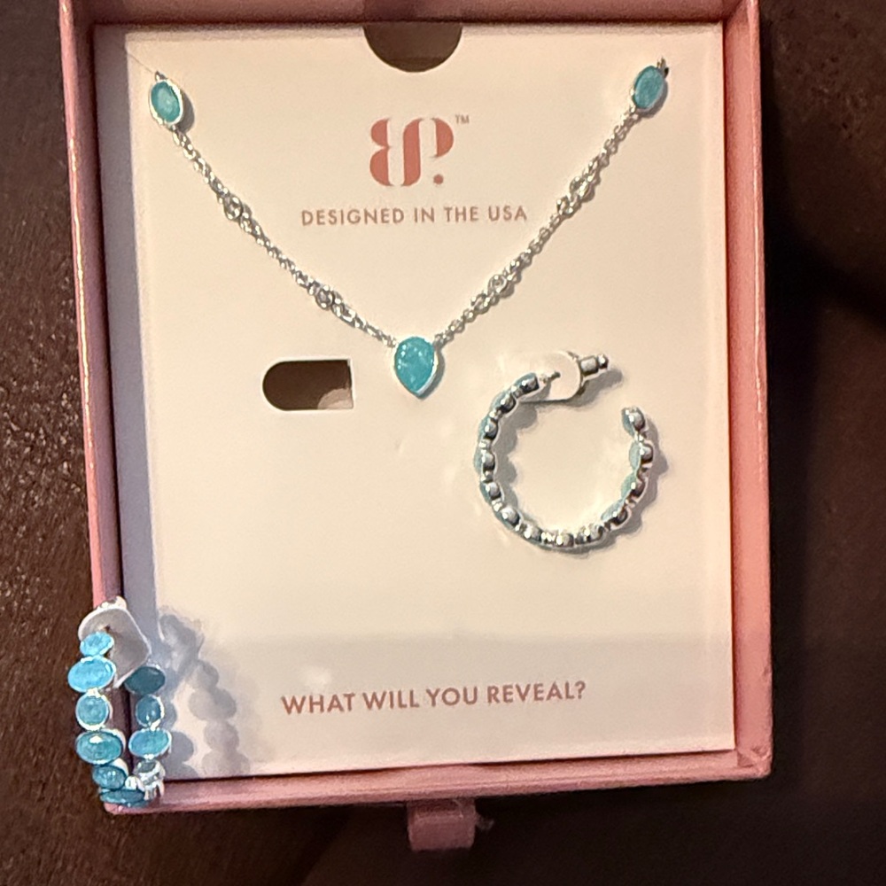 Chic Silver and Blue Necklace by BP